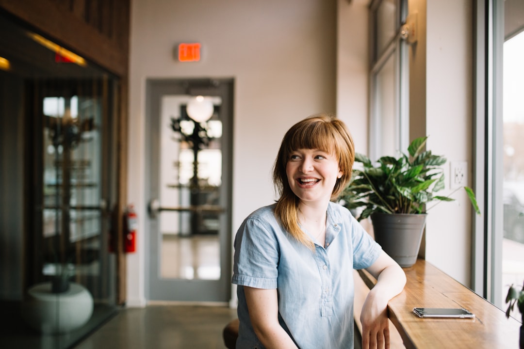 Professional working in a bright office