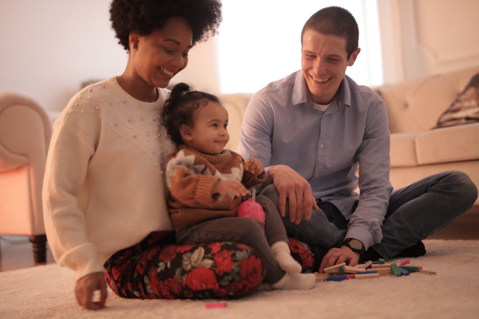Family spending time together at home