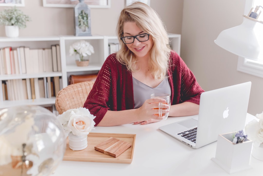 Freelancer working from home with a laptop